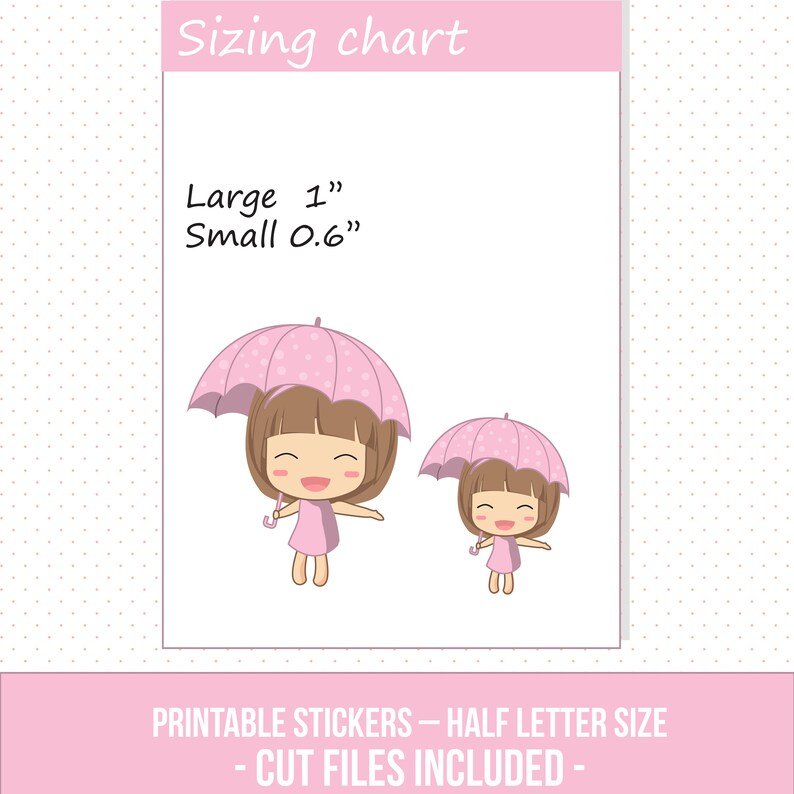 Download Rainy day stickers Weather Kawaii sticker EC vertical | Etsy