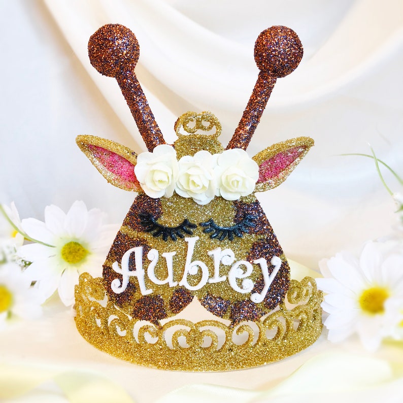 Gift for Grandchild Gift for 6 Year Old Little Girls Gif Personalized Giraffe Crown Giraffe Theme Giraffe Headband Giraffe Tiara