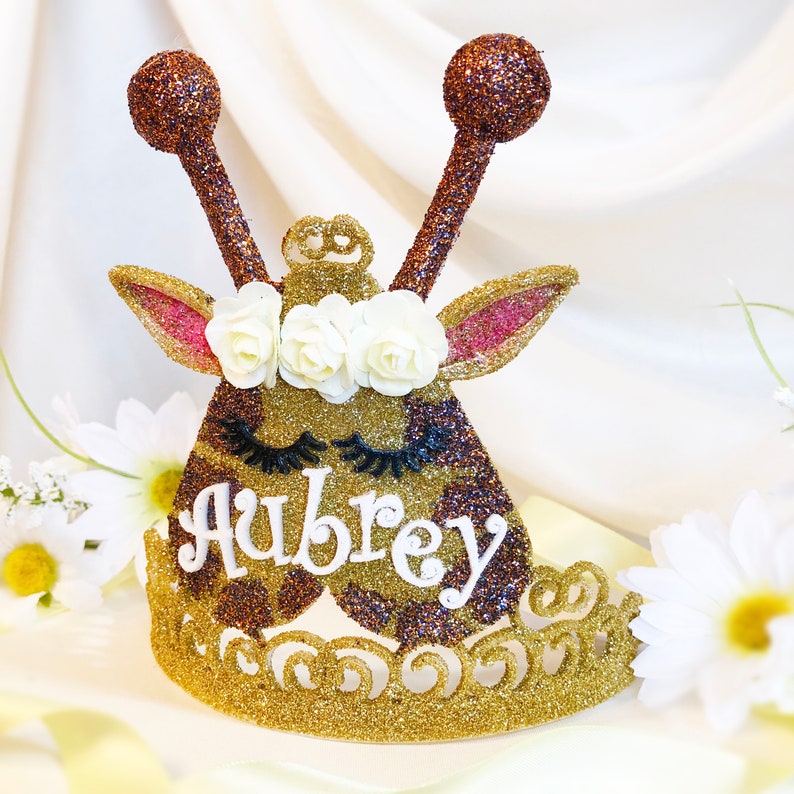 Gift for Grandchild Gift for 6 Year Old Little Girls Gif Personalized Giraffe Crown Giraffe Theme Giraffe Headband Giraffe Tiara