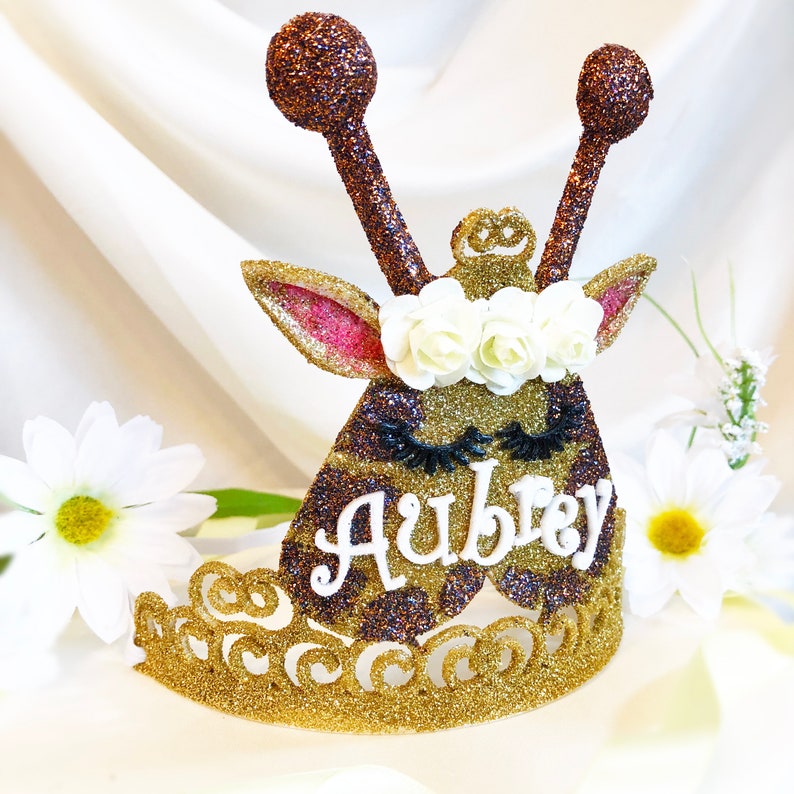 Gift for Grandchild Gift for 6 Year Old Little Girls Gif Personalized Giraffe Crown Giraffe Theme Giraffe Headband Giraffe Tiara