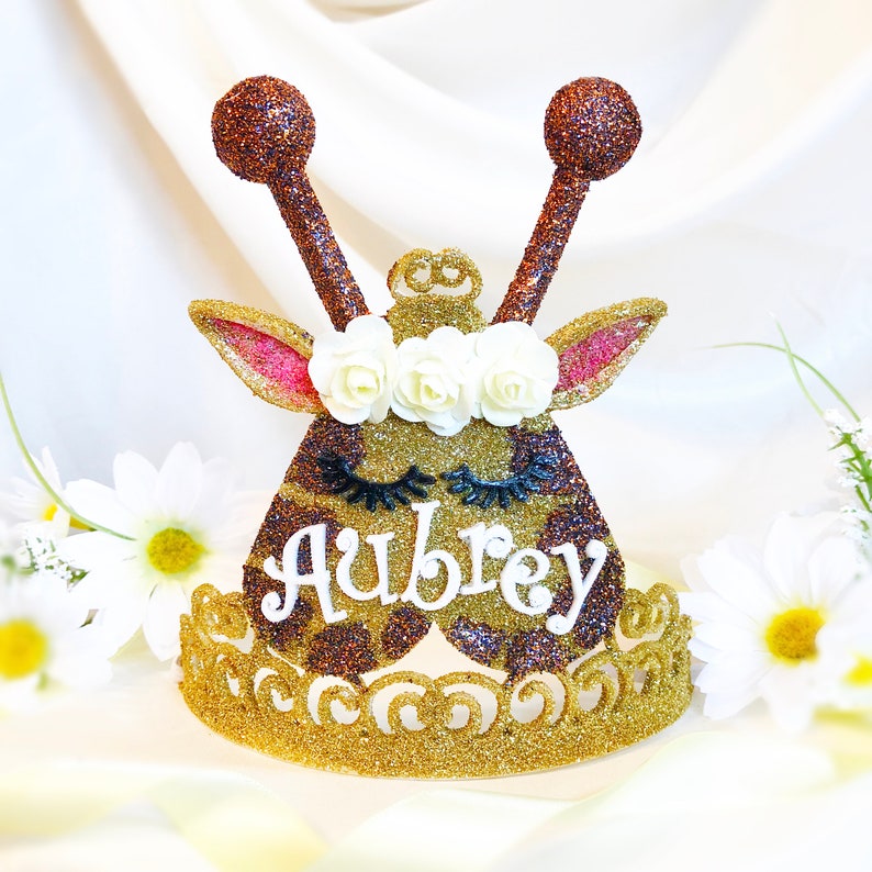 Gift for Grandchild Gift for 6 Year Old Little Girls Gif Personalized Giraffe Crown Giraffe Theme Giraffe Headband Giraffe Tiara