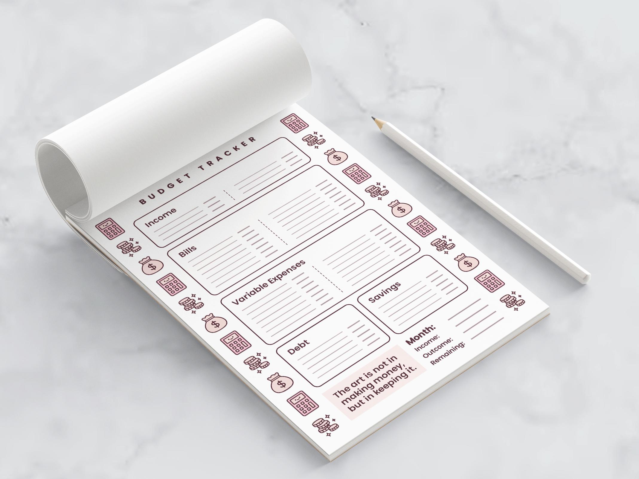 A5 Budget Planner Notepad | Monthly Expense Tracker Pad | Finance ...