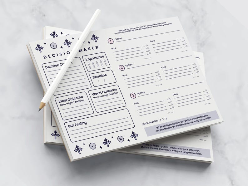 A5 Decision Maker Notepad | Career Helper Pad | Decision Paralysis Management | Corporate Tools Stationery image 1