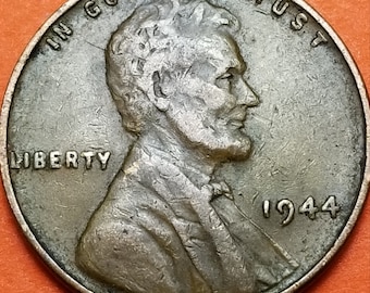 1944 Lincoln Wheat Penny – WWII Shell Casing Bronze, Fine Condition