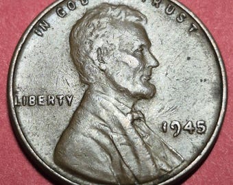 1945 Lincoln Wheat Penny – WWII Brass Shell Casing Cent