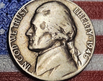1946 United States Jefferson Nickel — Post-WWII Recovery / Philadelphia + Denver — Monticello — Fine to Very Fine
