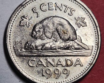 1999 Canada 5 Cents — Modern Vintage / Elizabeth II — Beaver — Very Fine Plus