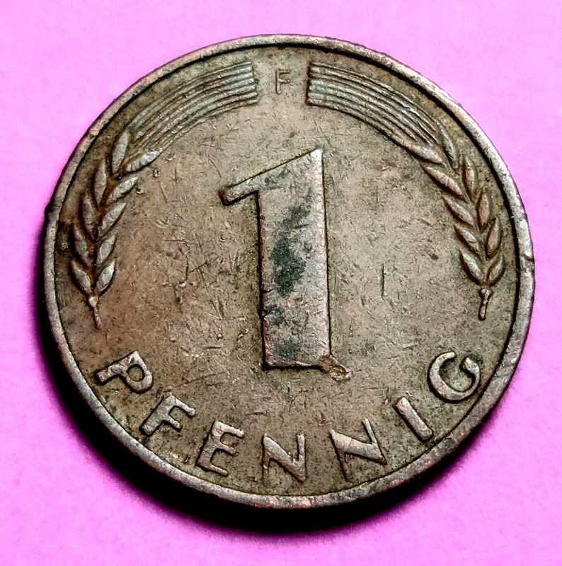 1950F Germany 1 Pfennig Coin Etsy