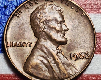1966 Lincoln Penny – No Mint Mark, Cold War Era Collectible