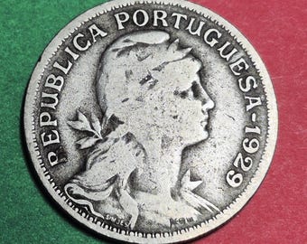 1929 Portuguese Republic 50 Centavos — Interwar / Estado Novo Rise — Liberty in Cap — Nickel Brass — Fine to Fine+
