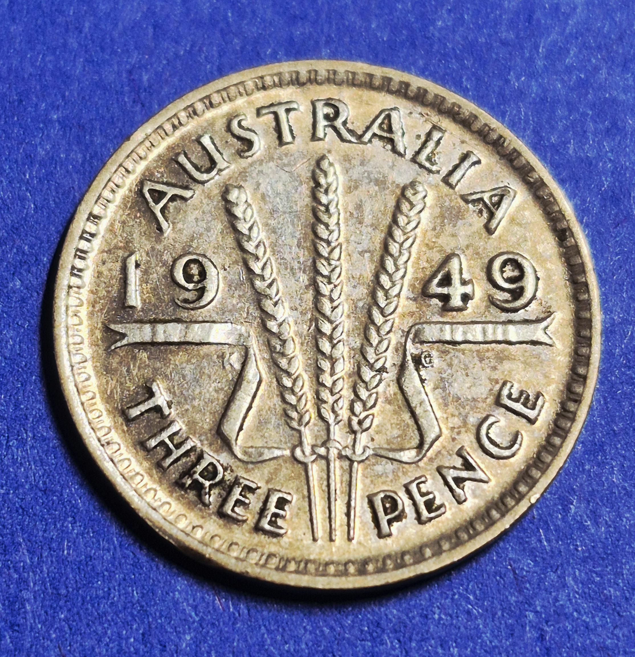 オーストラリア3ペンス 1949 Commonwealth of Australia 3 Pence — George VI / Without IND