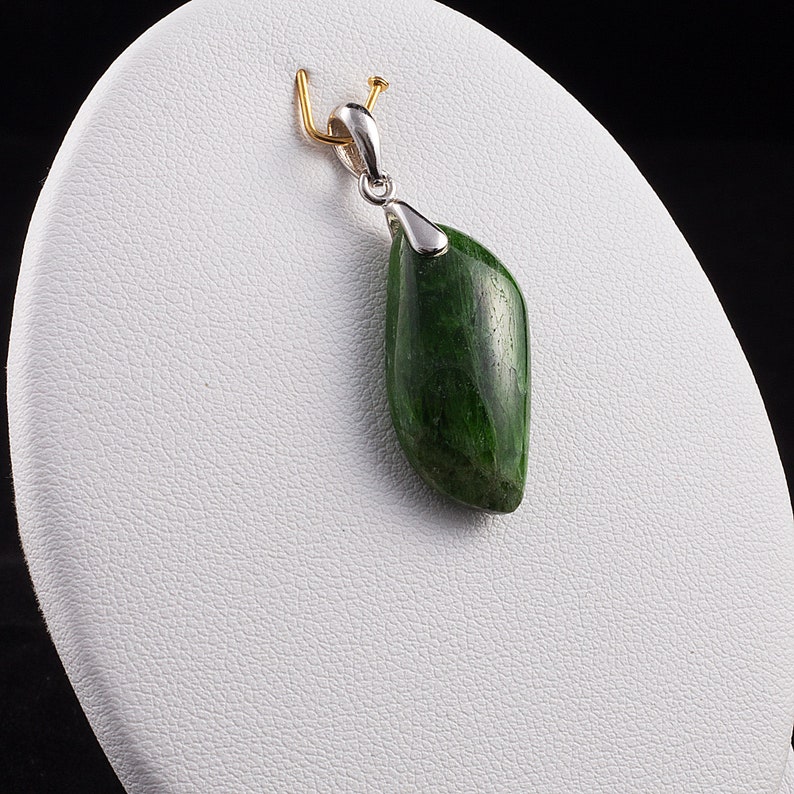 Natural Stone Pendant Chrome Diopside Pendant Genuine Chrome Diopside Pendant Necklace May Birthstone