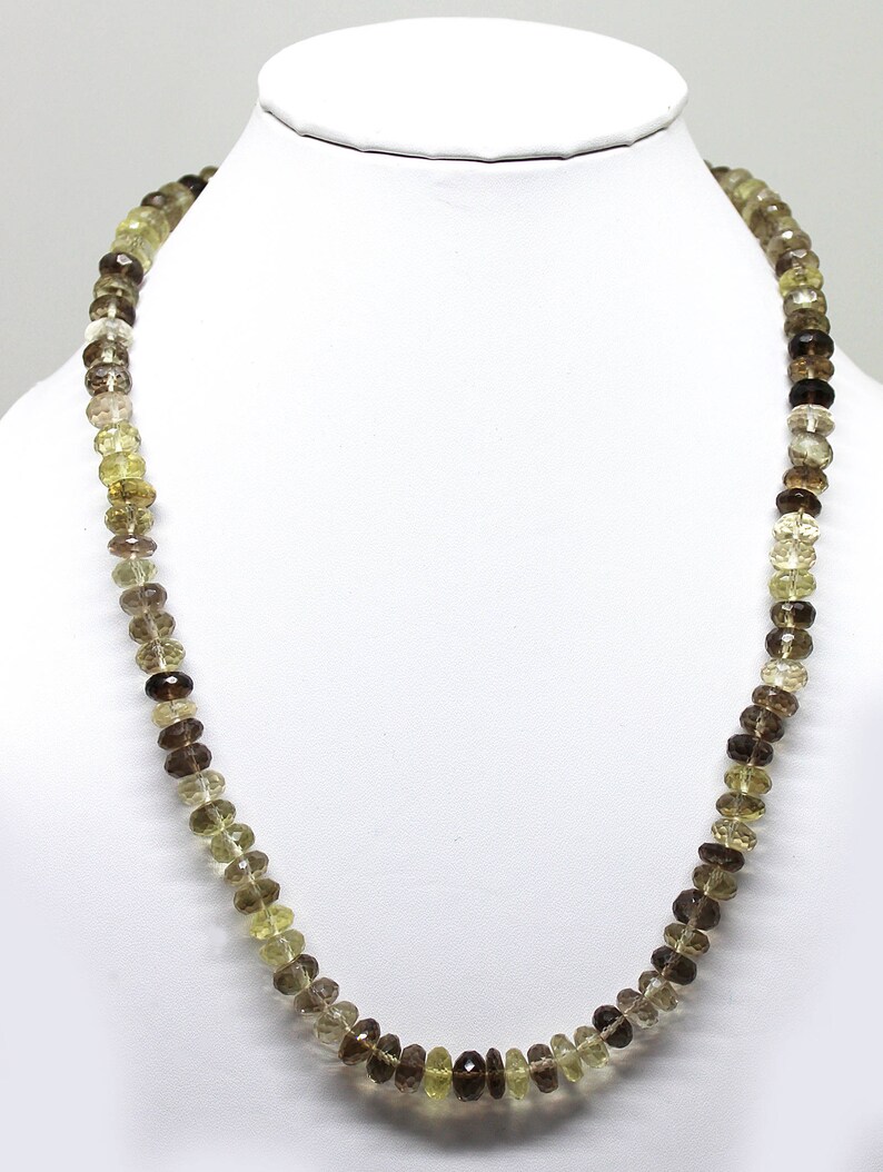Natural Bio Lemon Faceted Rondelle Beads 18.5 Inch Full Strand Super Quality Beads Finished Necklace 7MM to 8MM
