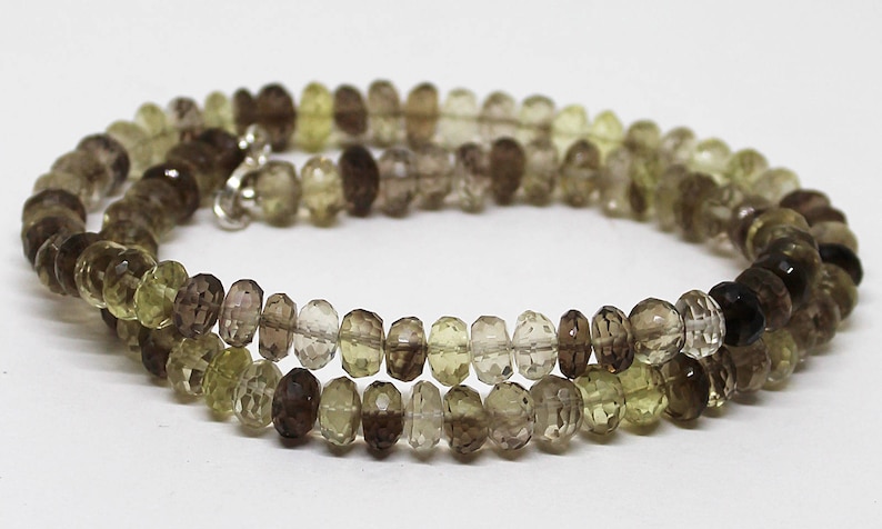Natural Bio Lemon Faceted Rondelle Beads 18.5 Inch Full Strand Super Quality Beads Finished Necklace 7MM to 8MM