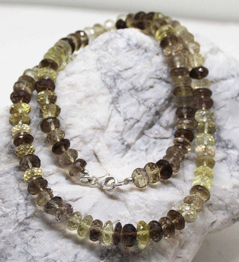 Natural Bio Lemon Faceted Rondelle Beads 18.5 Inch Full Strand Super Quality Beads Finished Necklace 7MM to 8MM