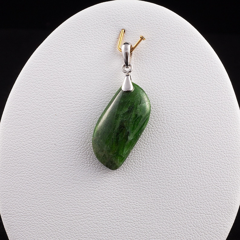 Natural Stone Pendant Chrome Diopside Pendant Genuine Chrome Diopside Pendant Necklace May Birthstone