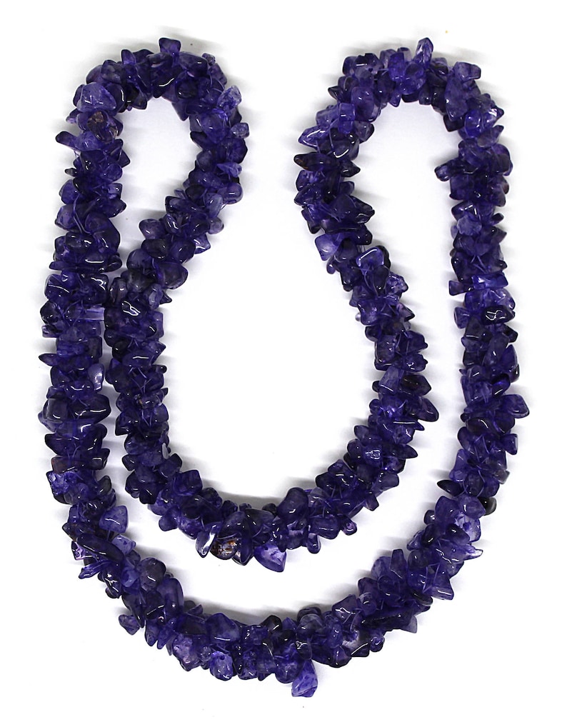 Natural Purple Amethyst Smooth Chips Nuggets 5x3,6x4 24 inch Strand