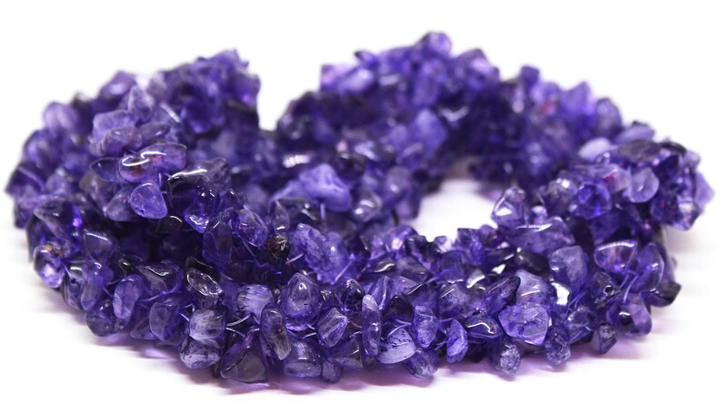 Natural Purple Amethyst Smooth Chips Nuggets 5x3,6x4 24 inch Strand