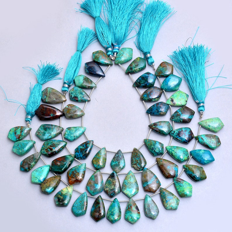 13x22 MM Chrysocolla Fancy Beads 1 Strands Finest Quality Chrysocolla Fancy Shape Beads Gemstone Beads 8 Long Strand AMB-247 12x17 MM