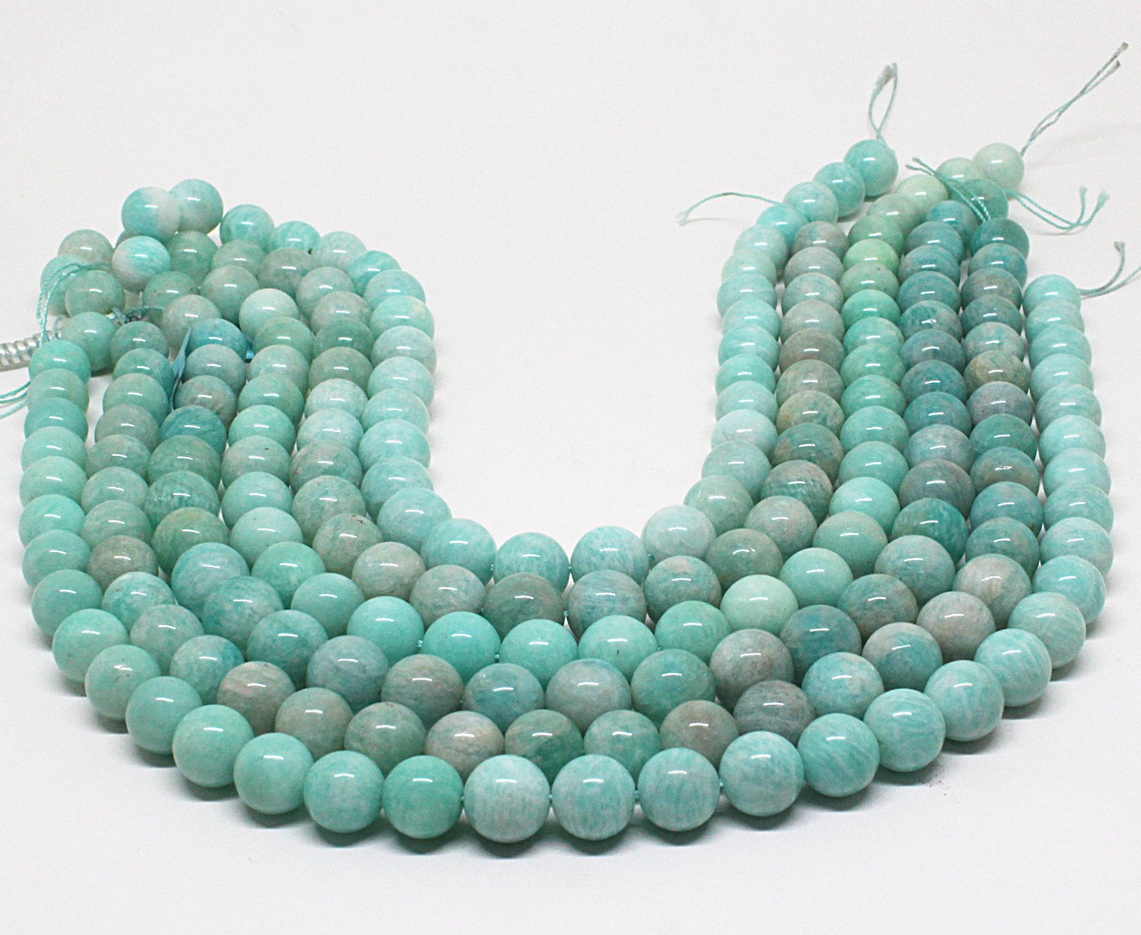 12 Stunning Round Amazonite Gemstone Beads 8 mm