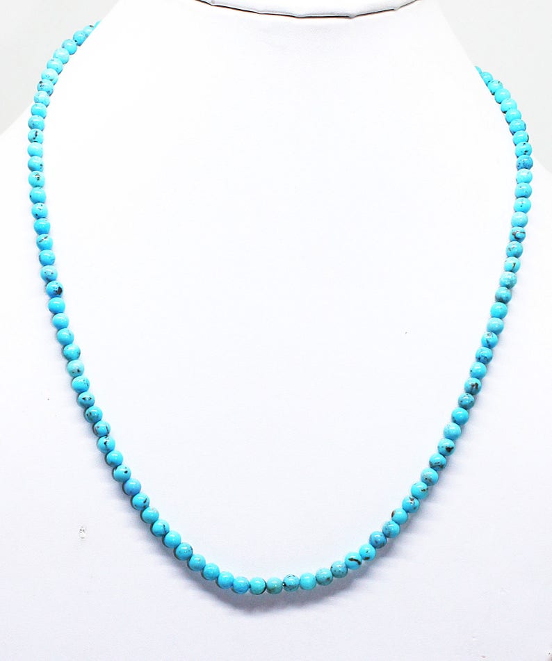 Turquoise Natural Gemstone 4mm Natural Arizona Turquoise round beads Blue Turquoise Round Beads 16 Strand Smooth Round Ball Beads