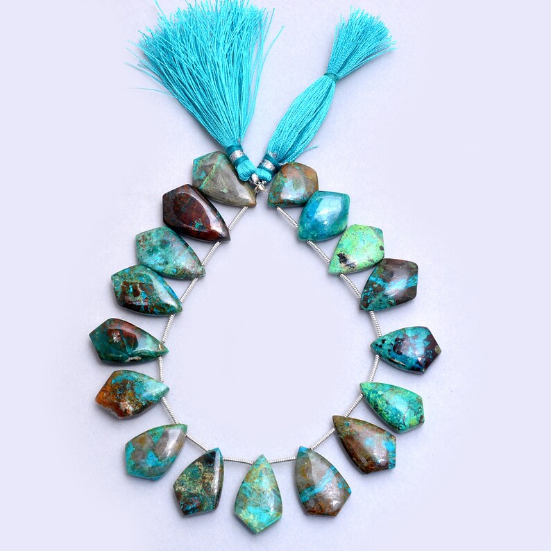 13x22 MM Chrysocolla Fancy Beads 1 Strands Finest Quality Chrysocolla Fancy Shape Beads Gemstone Beads 8 Long Strand AMB-247 12x17 MM