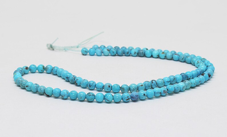 Turquoise Natural Gemstone 4mm Natural Arizona Turquoise round beads Blue Turquoise Round Beads 16 Strand Smooth Round Ball Beads