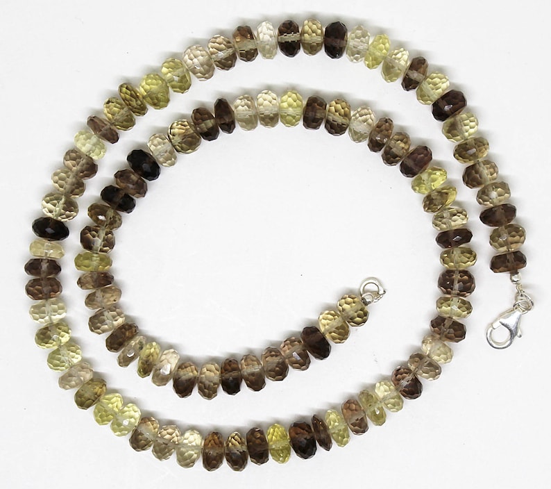 Natural Bio Lemon Faceted Rondelle Beads 18.5 Inch Full Strand Super Quality Beads Finished Necklace 7MM to 8MM
