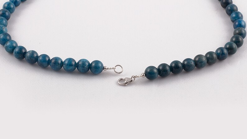 Full Stand 18 Inches Super Finest Quality Apatite Smooth Round Beads 7 MM Genuine Blue Apatite Smooth round Beads Necklace