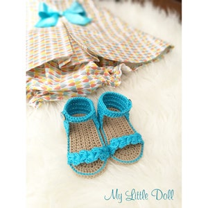 Handmade baby crochet sandals shoes image 2