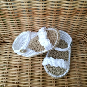 Handmade baby crochet sandals shoes image 1