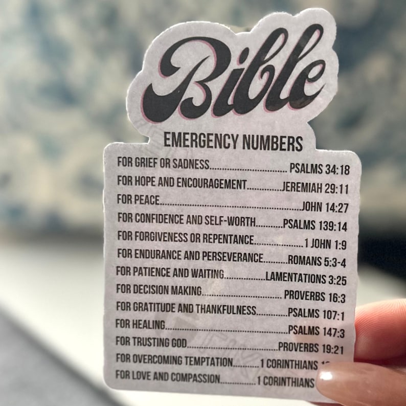 Bible Emergency Numbers Stickers - Handmade & Waterproof - Etsy
