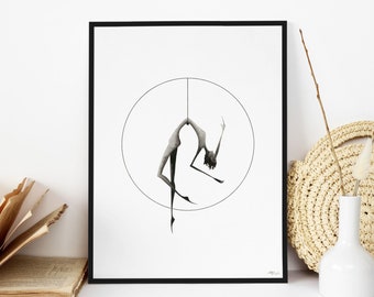 Reproduction of the minimalist drawing painted in Indian ink "Abandon", numbered and signed limited series