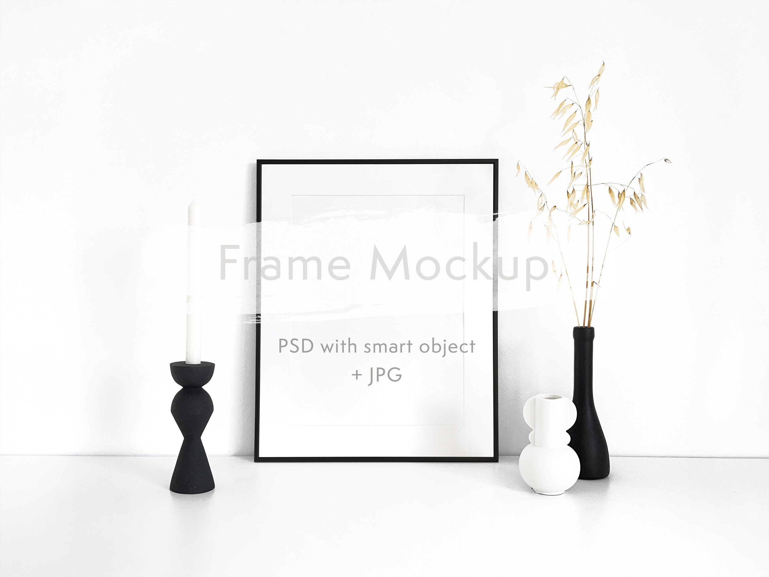 30x40 Picture Frame Mockup PSD/JPEG - Rustic Stone (355370)