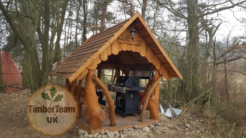 Wooden Garden Gazebo Unique Hand Made Arbour Hot Tub Shelter | Etsy