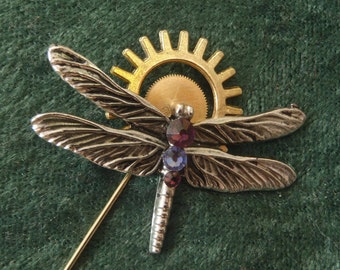 Clockwork Dragonfly Pin