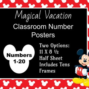 Magical Vacation: Classic Characters  Number Posters