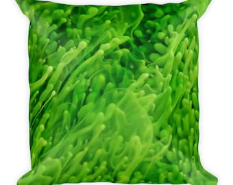 Micro-organisms - Square Pillow - green