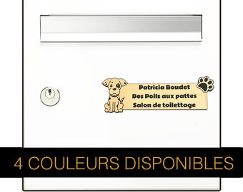 Plaque Adhésive Gravée Mon Chien pour Boîte Aux Lettres Personnalisée - 4 Couleurs