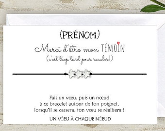 Wish bracelet 3 stars - thank you for being my best man