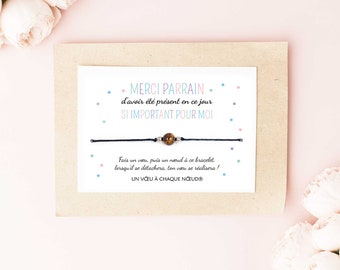 Personalized Gift for Godfather - Card + Official Wish Bracelet A Wish in Every Knot®