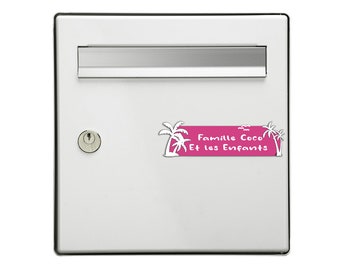 Personalized Letterbox Tropic Engraved Adhesive Sign - 11 Colors