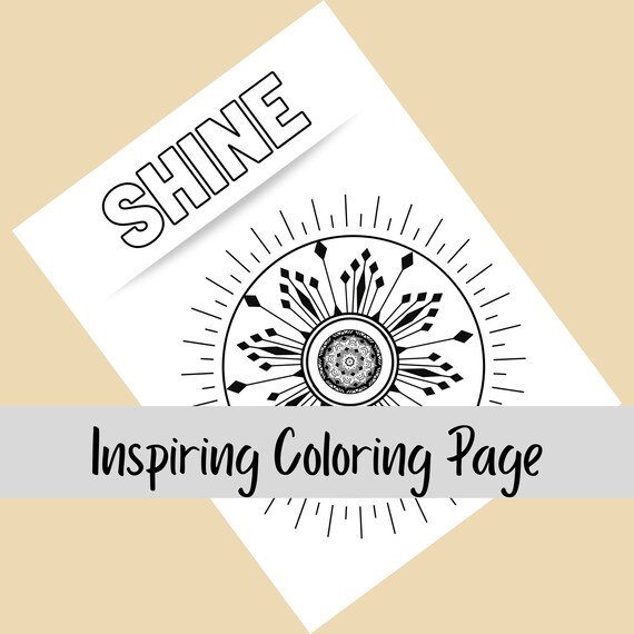 Inspiring Coloring Page Shine Digital/instant Download | Etsy