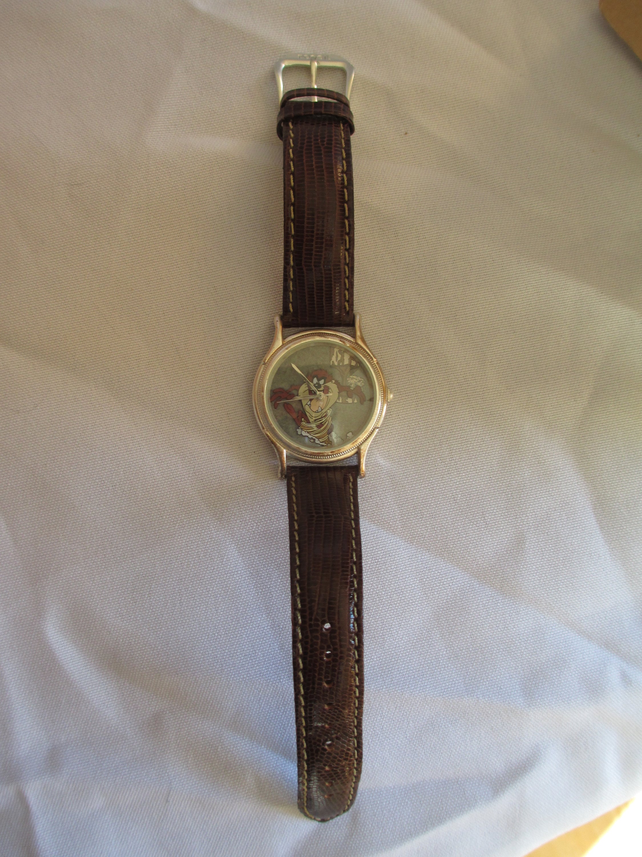 Fossil Brown Leather Tasmanian Devil Watch Tasmanian Devil Warner Bros Fossil Watch Taz 3D Look Raised  main image 2