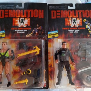 Demolition Man Action Figures Spartan and Battle Hook Friendly Sylvester Stallone Movie Etsy