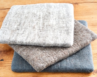 Coussin de siège carré en feutre 35 x 35 cm gris blanc naturel (non teint) coussin de siège carré en feutre, coussin de chaise en laine, coussin de chaise