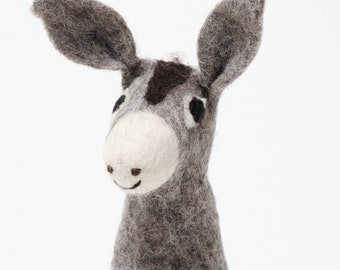Felt animal egg warmer donkey felt handmade Easter felted animal figure