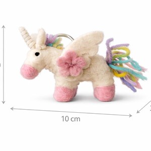 Felt unicorn keychain, small felted unicorn, rainbow Easter gift image 3