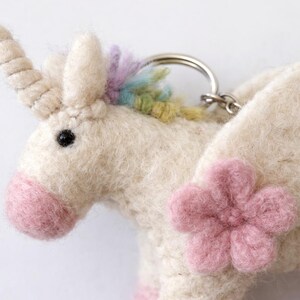 Felt unicorn keychain, small felted unicorn, rainbow Easter gift image 4