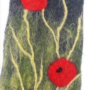 Schutzhülle Smartphone aus Filz 17x11cm Mohn Wiese Handyhülle Hülle Telefon Bild 3